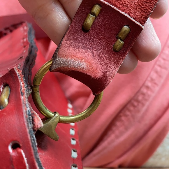 Crossbody red leather bag - Picture 12 of 16